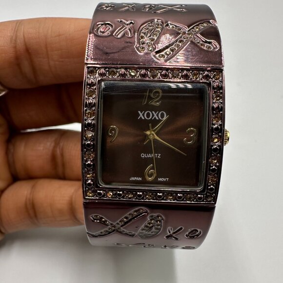 XOXO Watch Women Chocolate Brown 26MM Square Dial Wide Band New Battery - Picture 5 of 10